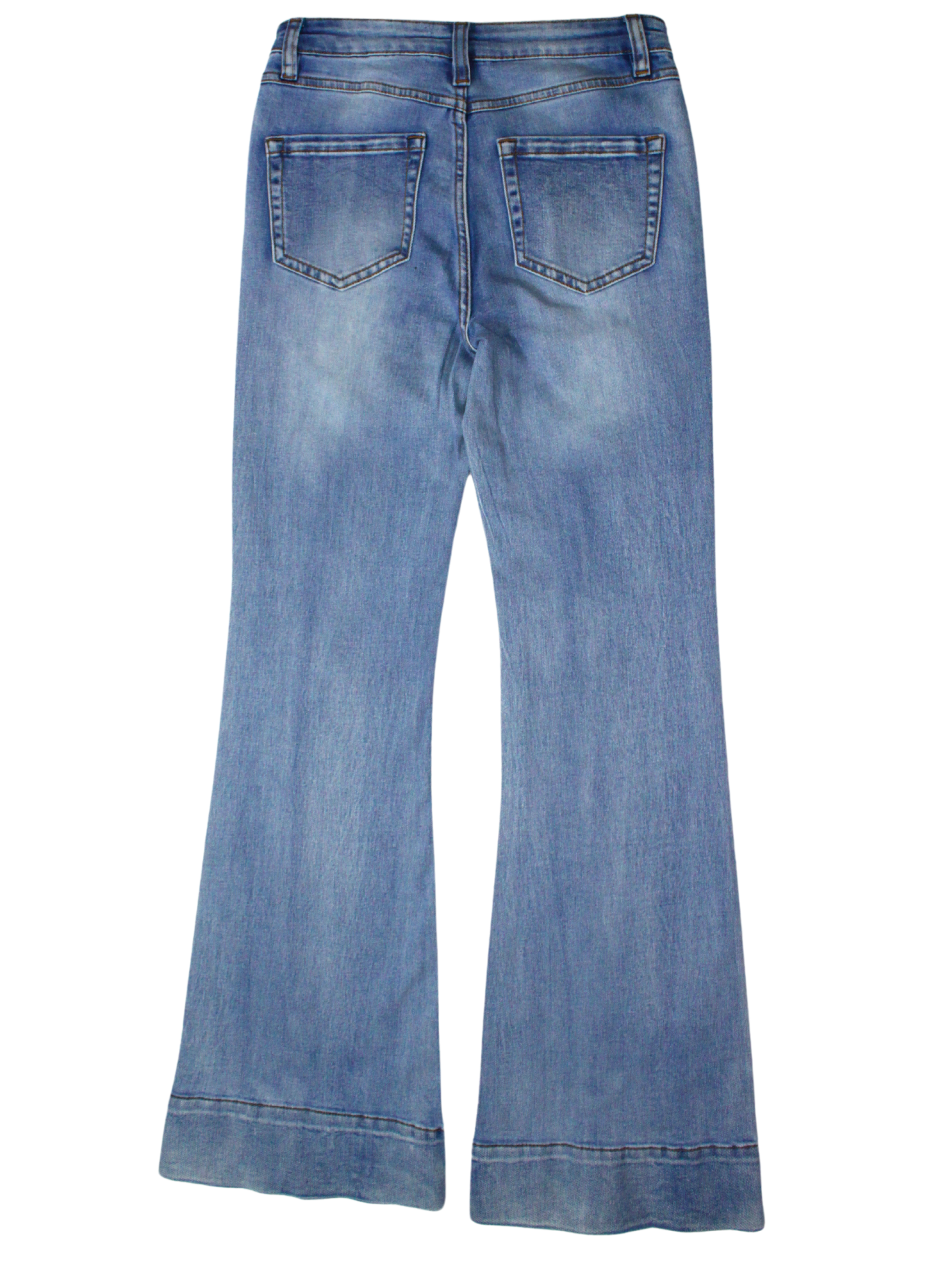 Jeans a zampa con strass