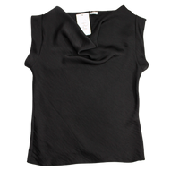 Top effetto raso scollo a drappeggio