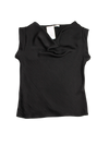 Top effetto raso scollo a drappeggio