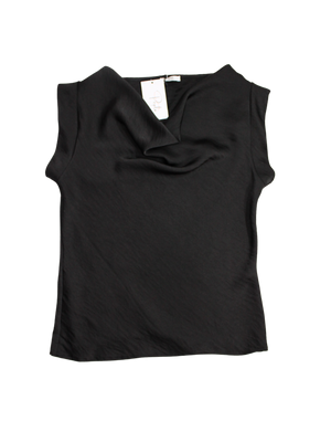 Top effetto raso scollo a drappeggio