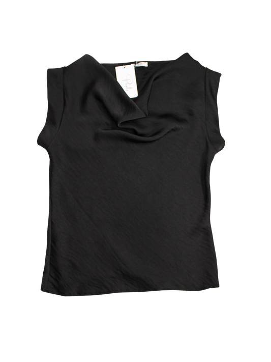 Top effetto raso scollo a drappeggio