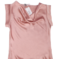Top effetto raso scollo a drappeggio