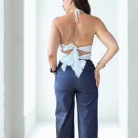Top Ricamato con Schiena Scoperta - Peplo