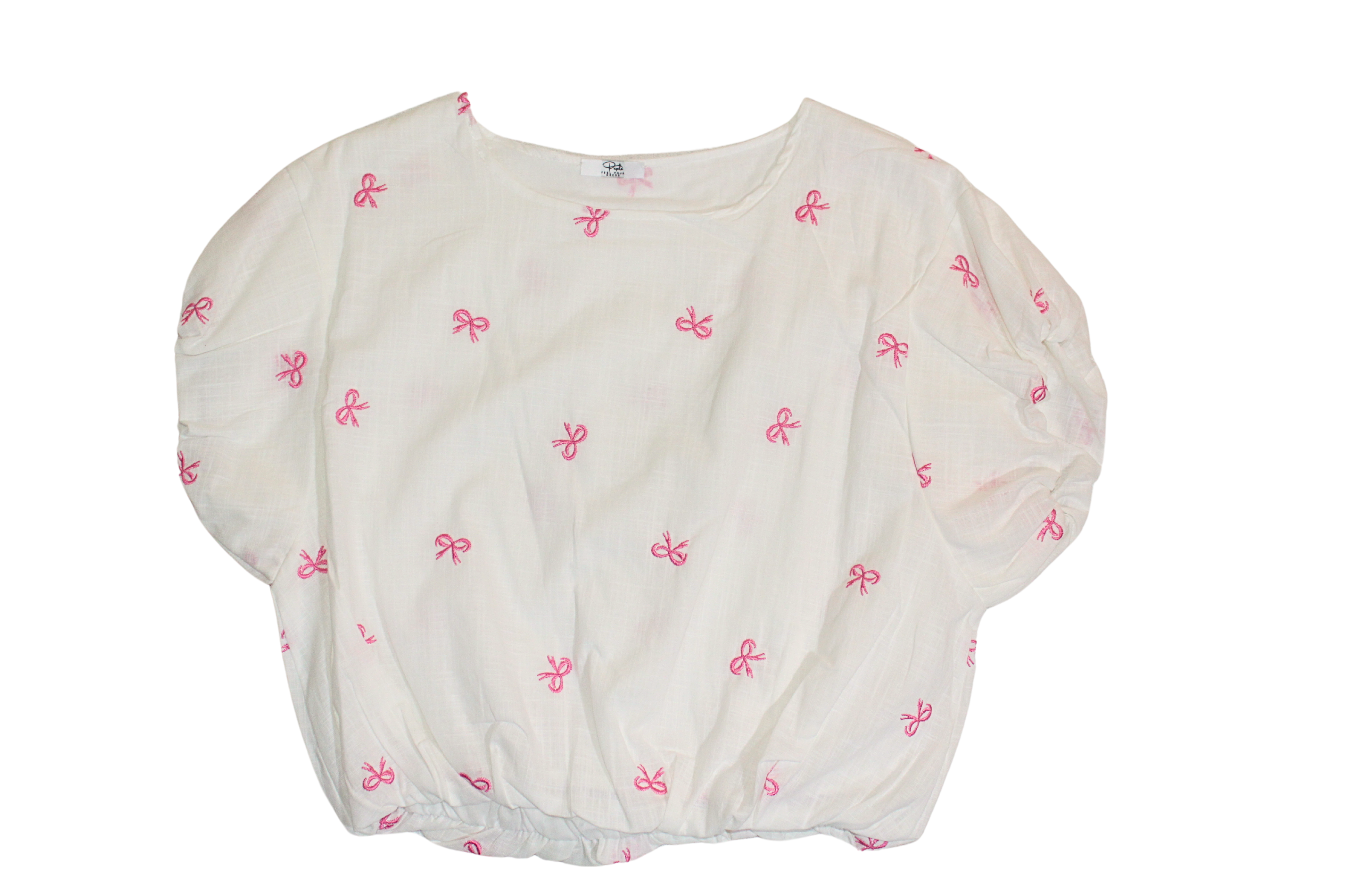 Top crop fiocchi rosa