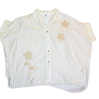 Camicia in pizzo viscosa e lino